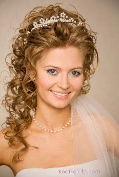 Wedding Hairstyles For Long Hair With Tiara And Veil Images