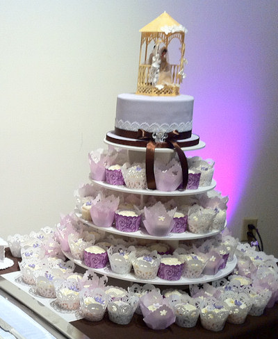 Lavender Cupcake Wedding Cake