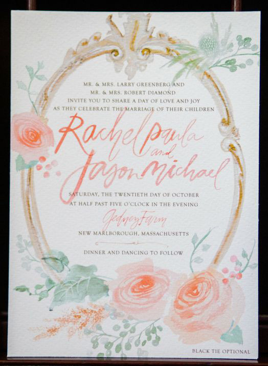 Watercolor wedding invitations