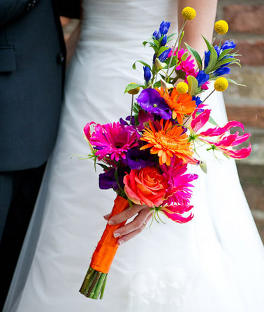 color pop wedding bouquet