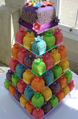 color pop wedding cake