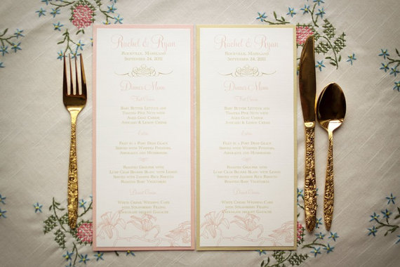 Pink and Gold Wedding Invitations