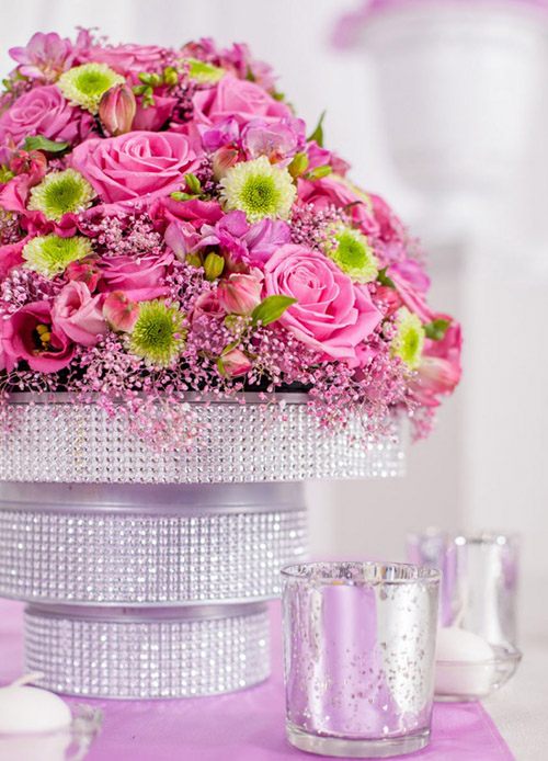 pink sparkle wedding decorations