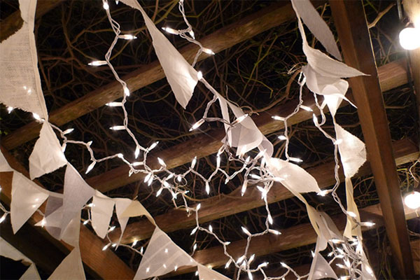 Festive Wedding Decorations with Christmas Lights