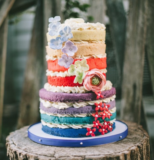 Ombre Naked Wedding Cake